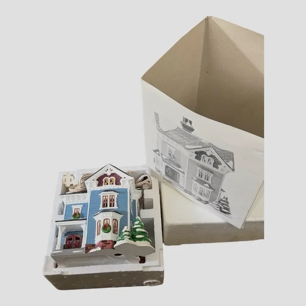 Vintage 1994 Dept 56 “GLENHAVEN HOUSE” Snow Village Lighted Handpainted Org Box